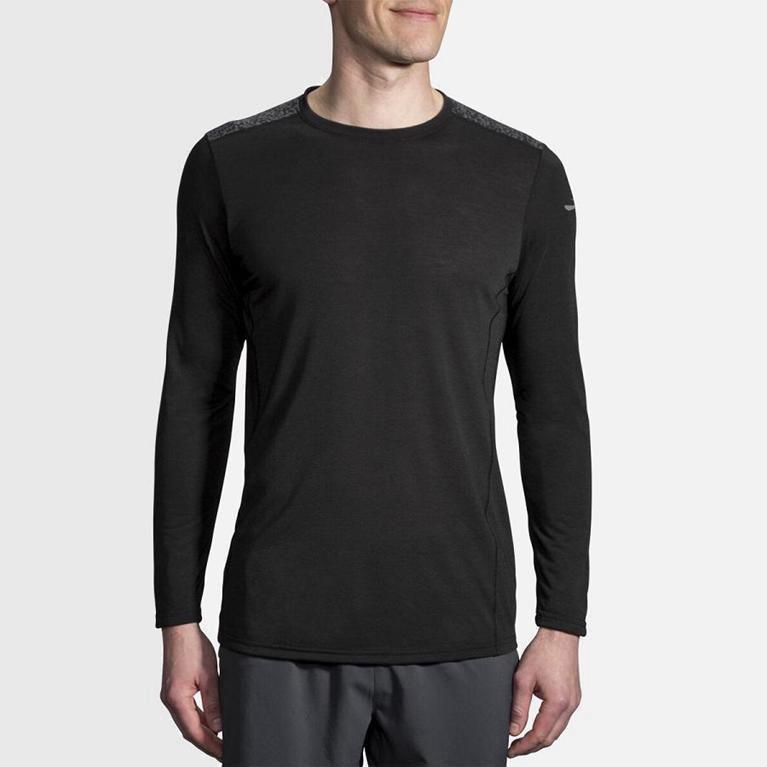 Brooks Distance Hombre Camisetas Manga Larga - Grises (0527DZEOY)